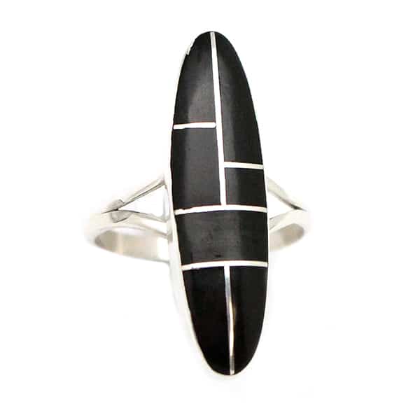 Inlay Jet Ladies Ring