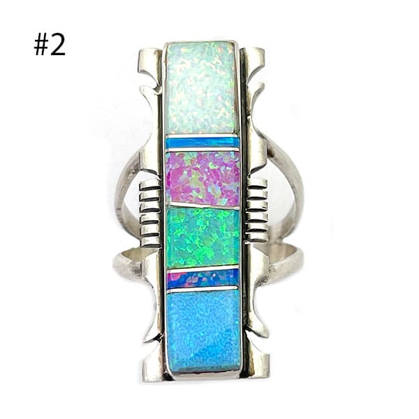 Multi Color Opal Inlay Ladies Rings (click for sizes and color combos available)