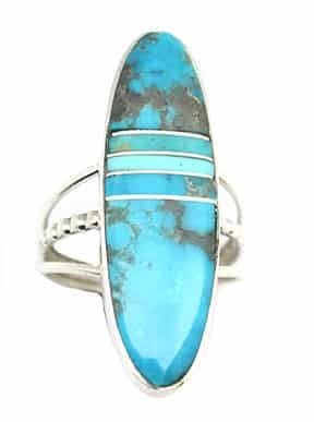 Turquoise Inlay Ladies Ring (click for sizes available)