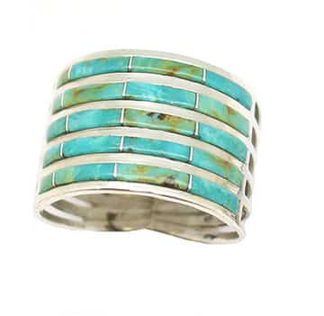 Inlay Turquoise Ladies Ring