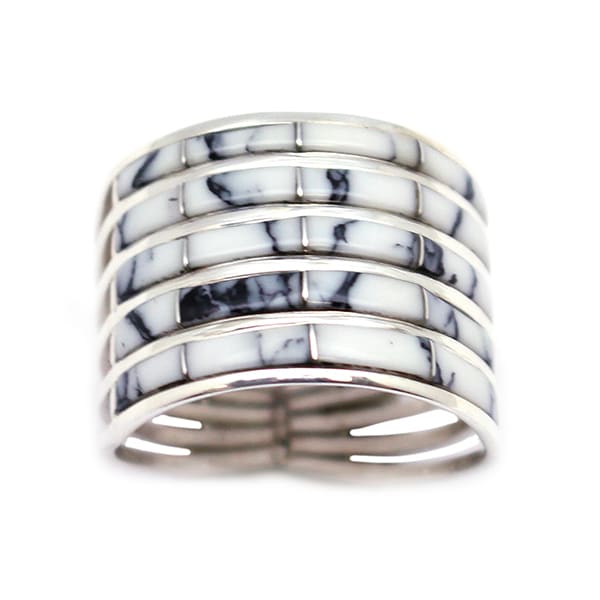 White Buffalo Inlay Ladies Ring (click for sizes available)