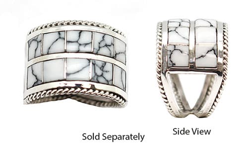 White Buffalo Inlay Ladies Ring (click for sizes available)