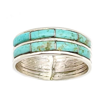 Two Row Turquoise Inlay Ring (click for sizes available)