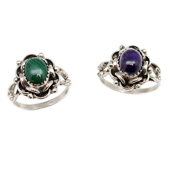 Malachite or Amethyst Ladies Ring (click for other colors & sizes available)