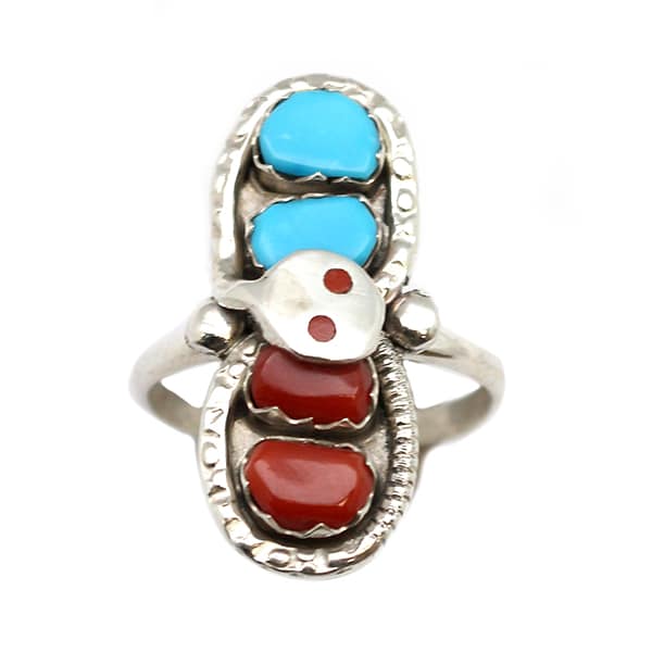 Turquoise & Coral Effie C. Ladies Ring