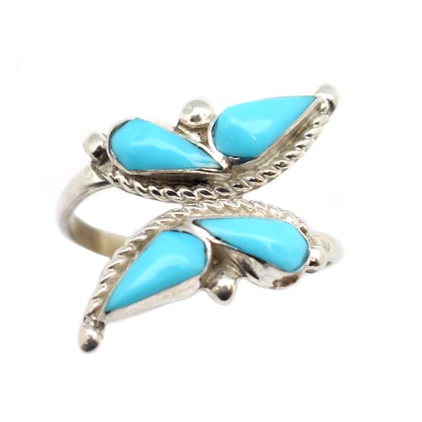 Inlay Butterfly Adjustable Ladies Ring (click for size ranges available)