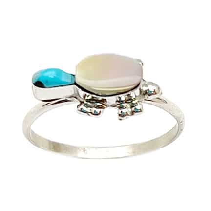 Small Turtle Inlay Ring - Image 2
