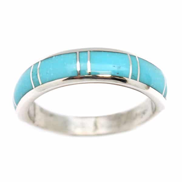 Turquoise Inlay Ladies Ring