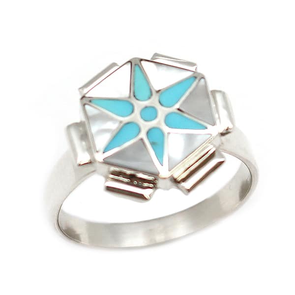 Turquoise Star Inlay Ring
