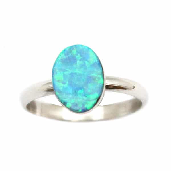 Oval Opal Inlay Rings