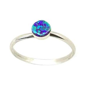 Small Round Assorted Opal Women's Rings