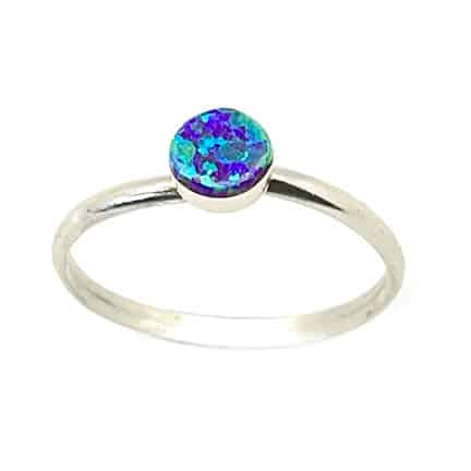 Small Round Assorted Opal Women's Rings