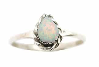 Opal Teardrop Ladies Ring