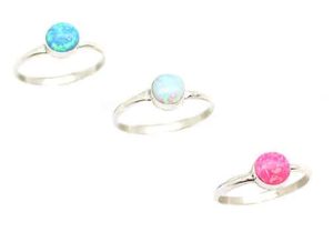 Round Opal Ladies Ring