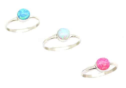 Round Opal Ladies Ring