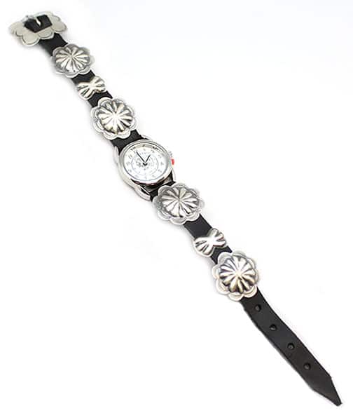 Leather Concho Ladies Watch Bracelet