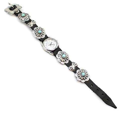 Turquoise Leather Ladies Watch Bracelet
