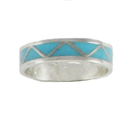 Turquoise Inlay Band Ring (click for sizes available)