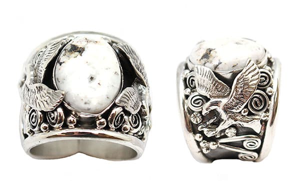 White Buffalo Men's Ring