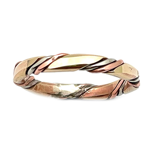 Copper Nickle Brass Twist Band Ring (click for sizes available)