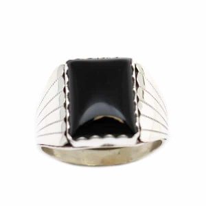 Rectangle Black Onyx Men's Ring (click for sizes available)