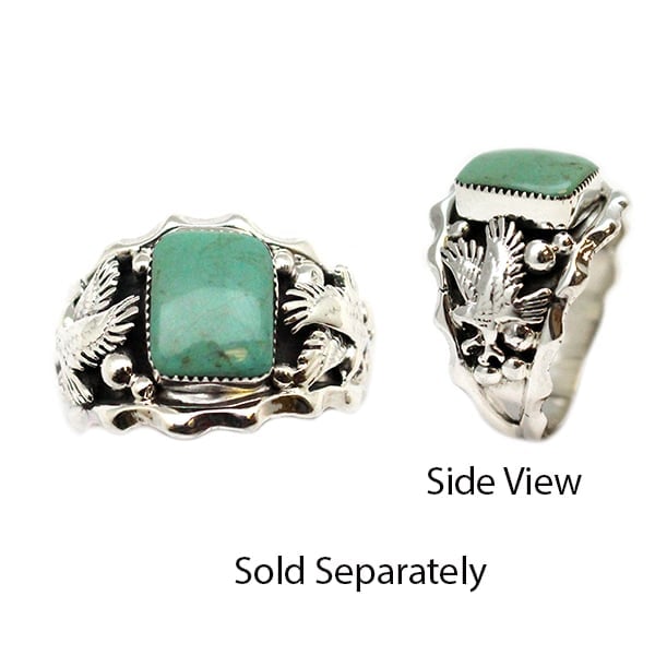 Eagle Men's Ring with Turquoise