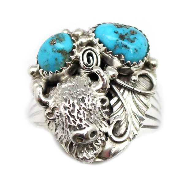 Turquoise & Buffalo Men's Ring