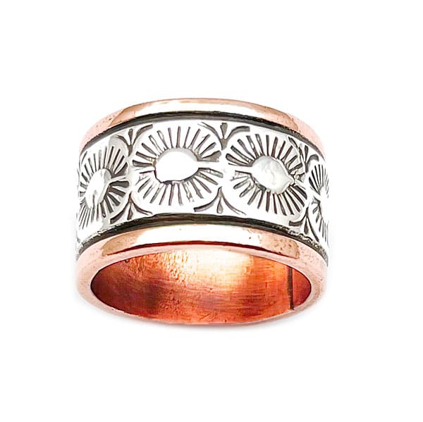 Copper & Sterling Wide Band Ring