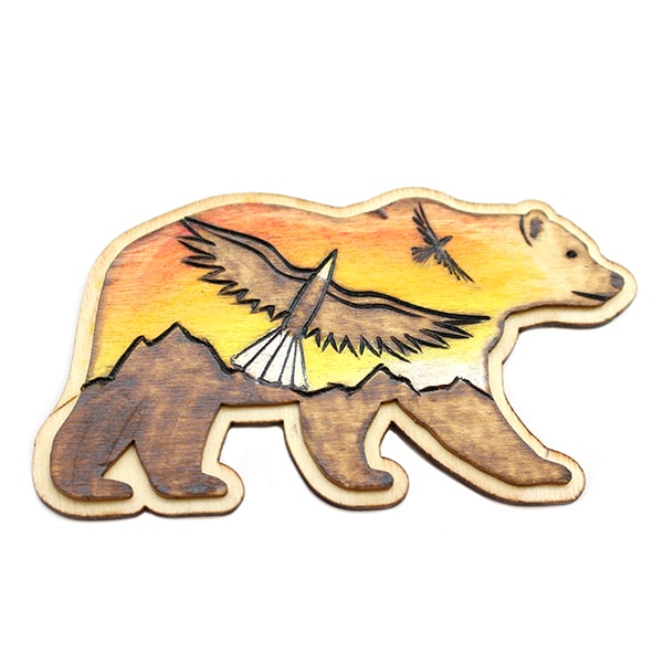 Painted Wood Bear Magnet - Image 3