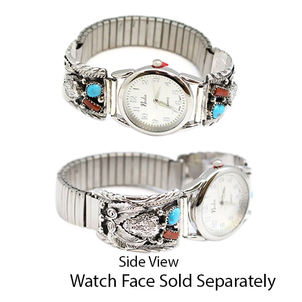 Turquoise & Coral Buffalo Watch Tip