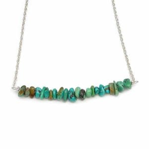 Turquoise Nugget & Chain Necklace