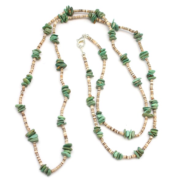 Long Turquoise & Heishi Necklace
