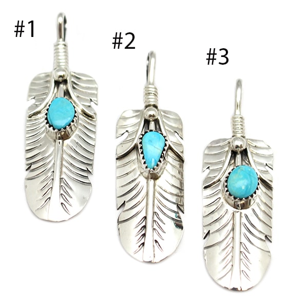 Turquoise Feather Pendant