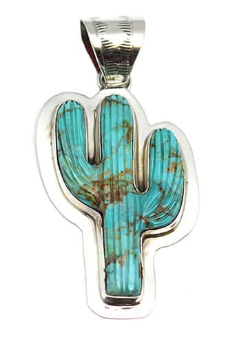 Carved Cactus Pendant