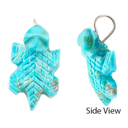 Turquoise Carved Horn Toad Pendant