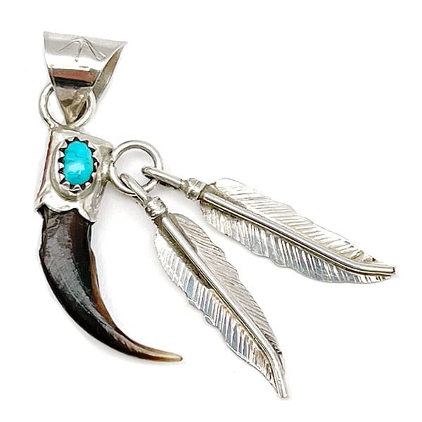 Coyote Claw Pendant with Turquoise