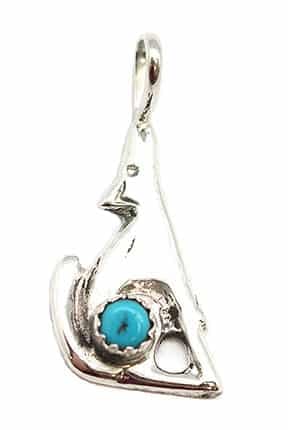 Coyote Pendant with Turquoise