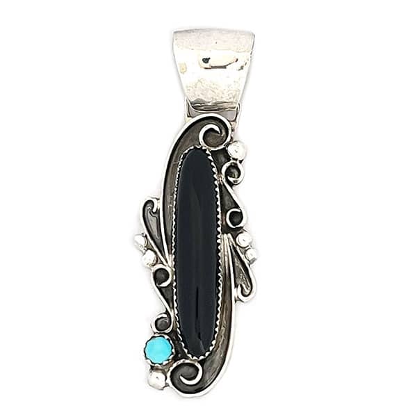Black Onyx & Turquoise Pendant
