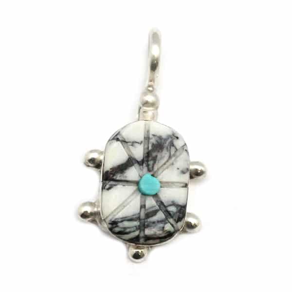 White Buffalo Inlay Turtle Pendant