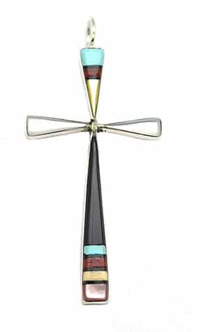 Zuni Inlay Cross Pendant