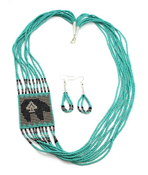 Beaded Necklace & Earring Set (click for color and design available)