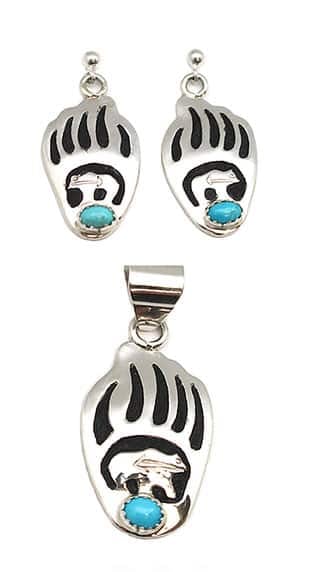 Pendant & Earring Set with Turquoise