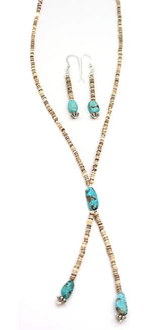 Heishi & Turquoise "Y" Necklace