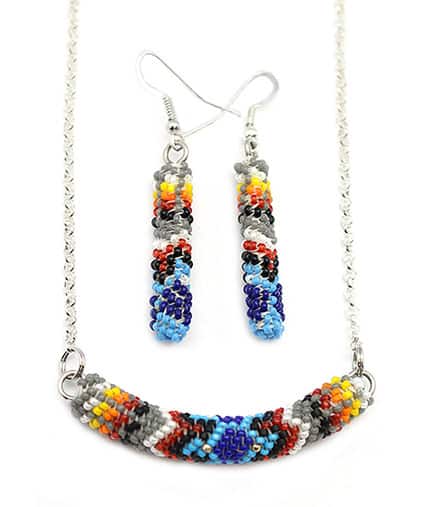 Beaded Necklace & Earring Set (click for main colors available)