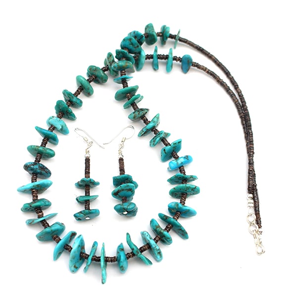 Turquoise Nugget Necklace / Earring Set