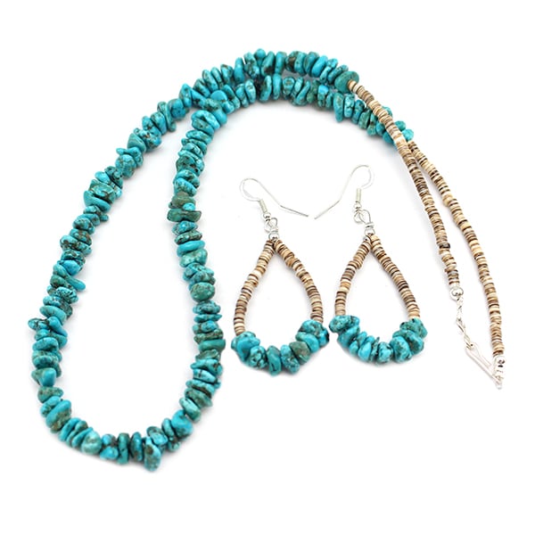 Turquoise Nugget Necklace / Earring Set