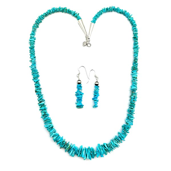 Sleeping Beauty Nugget Necklace & Earring Set