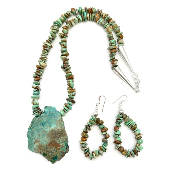 Turquoise Nugget & Slab Necklace / Earring Set
