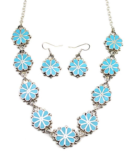 Zuni Turquoise Necklace & Earring Set