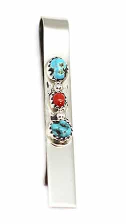 Turquoise and Coral Tie Bar